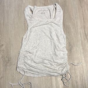 Aeropostale Light Gray Ruched Tank Top